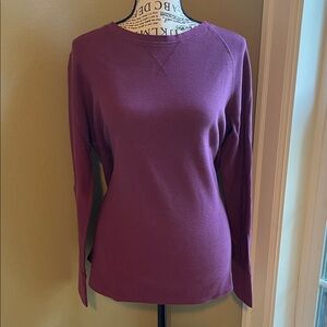 L.L. Bean Plum Long Sleeve Thermal Too, Size L